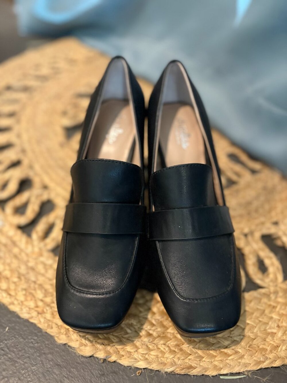 Charles by Charles David Black Platform Loafer Heels Size 9M